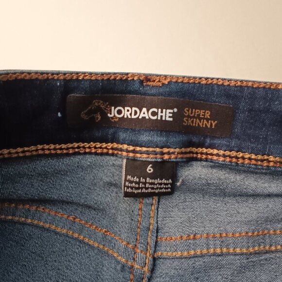 Jordache Jeans Size 6 Super Skinny Mid Rise Dark Wash - Picture 5 of 10